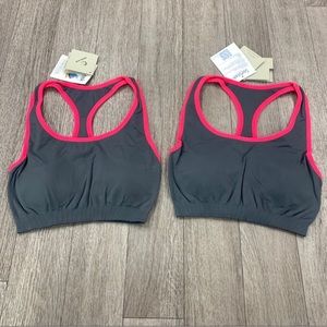 ❗ CLEARANCE ❗ Nikibiki Racerback Sports bra - gray and Neon pink